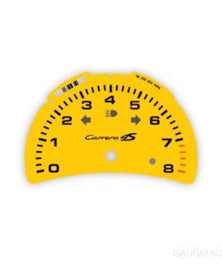 For Porsche 996.2 Carrera 4S: Gauge Face Tachometer - Speed Yellow