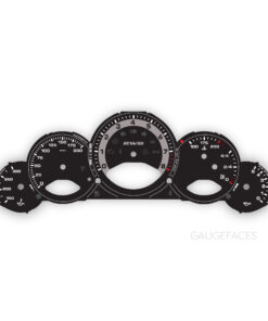 For Porsche 911 997.1: Gauge Faces – RWB Logo – US-Spec – Manual – Black with Gray Solid Halo Ring