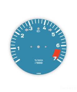 For Porsche 911 SC (1978-83): Gauge Face Tachometer - 7000 RPM - Sly Blue