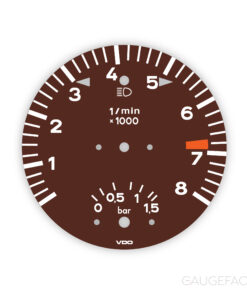 For Porsche 911 930 Turbo 3.0 Gauge Face Tachometer (Boost / Non-Boost)- 8000 RPM - Brown