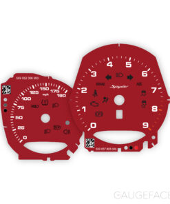 For Porsche 981 / 718 Boxster Spyder: Gauge Faces - OPTIONS - Carmine Red