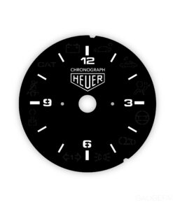 Porsche 993 / 964 / 965 / 912 Gauge Face Clock – Chronograph Heuer – Stealth Edition - Black