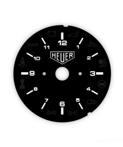 Porsche 993 / 964 / 965 / 912 Gauge Face Clock – Heuer logotype – Stealth Edition - Black