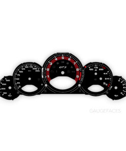 For Porsche 911 997 GT3 / GT3RS: Gauge Faces - OPTIONS - Black / Red Pinstripe