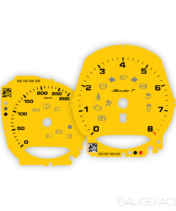 For Porsche 718 Boxster T 2.0: Gauge Faces - OPTION - Speed Yellow