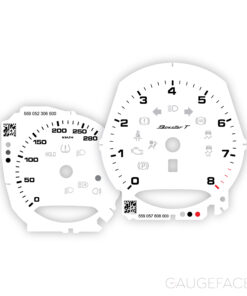 For Porsche 718 Boxster T 2.0: Gauge Faces - OPTION - Whilte
