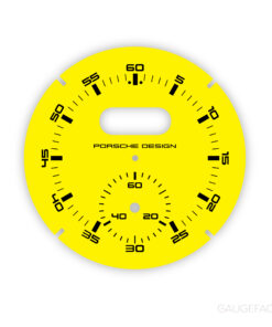 For Porsche Dashboard Clock: Sport Chrono Gauge Face - Porsche Design Subsecond Chronograph - Racing Yellow
