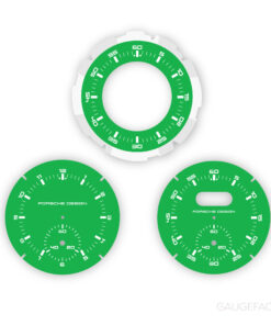 For Porsche Dashboard Clock: Sport Chrono Gauge Face - Porsche Design Subsecond Chronograph - Python Green
