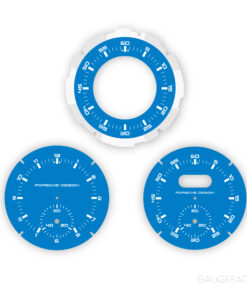 For Porsche Dashboard Clock: Sport Chrono Gauge Face - Porsche Design Subsecond Chronograph - Shark Blue