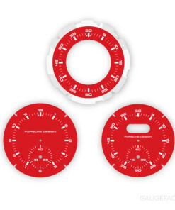 For Porsche Dashboard Clock: Sport Chrono Gauge Face - Porsche Design Subsecond Chronograph - Guards Red