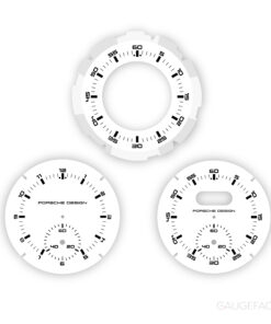 For Porsche Dashboard Clock: Sport Chrono Gauge Face - Porsche Design Subsecond Chronograph - White