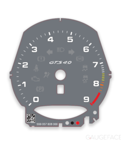 Collaboration Product: For Porsche 718 Cayman GTS 4.0: Gauge Face Tachometer – Custom Design – Grey