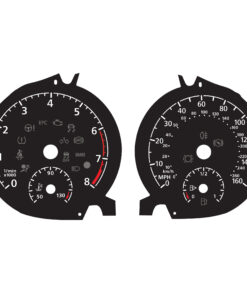 For Volkswagen Golf Mk7 / Tiguan / Touran / Passat / T-Roc Gauge Face – 260 km/h / 160 MPH – Gauge Face – Black