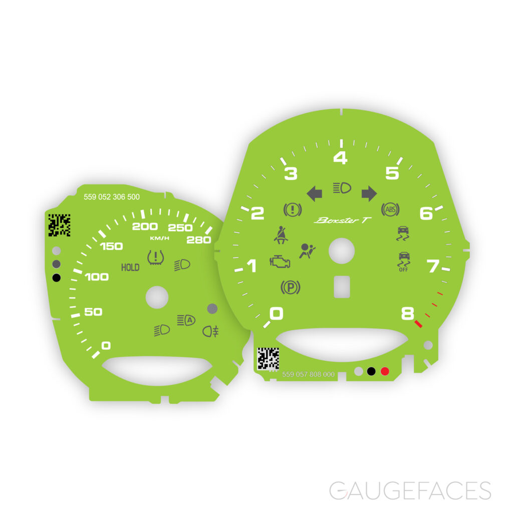 For Porsche 718 Boxster T 2.0: Gauge Faces – OPTION – Acid Green ...