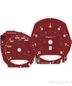For Porsche 718 Cayman T: Gauge Faces - OPTION - Burgundy Red