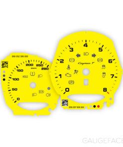 For Porsche 718 Cayman T: Gauge Faces - OPTION - Racing Yellow