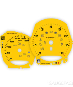 For Porsche 718 Cayman T: Gauge Faces - OPTION - Speed Yellow