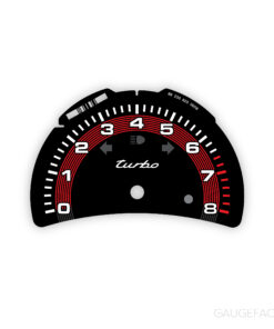 For Porsche 911 996 Turbo / Turbo S: Gauge Face Tachometer - OPTIONS - Black / Red Pinstripe