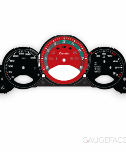 Custom Order: For Porsche 911 997 Turbo (Gen 1): Gauge Faces – Guards Red – Heritage Accent Rings – Black / Red – EU – AT