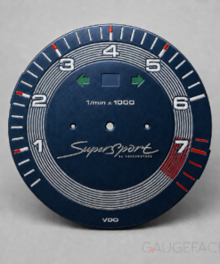 Structura Estetica: Metal Base: For Porsche 911 964: Gauge Face Tachometer – Dark Blue – Accent Rings – Custom Logotype