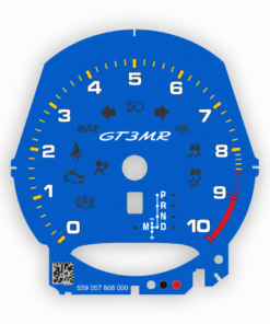 Custom Order: For Porsche 911 991 GT3: Gauge Face Tachometer – US – PDK – Sapphire Blue – Custom Logotype