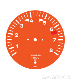 Custom Order: For Porsche 911 930: Gauge Face Tachometer - 8000 RPM – Tangerine Orange
