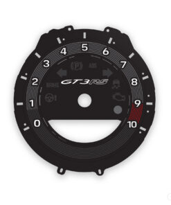 B2B: For Porsche 911 992 GT3RS Gauge Face Tachometer – Black / Gray Pinstripe