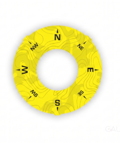 B2B: For Porsche: Instrument Dashboard Compass Gauge Face – Racing Yellow Solid Color – Topography Design