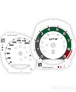 For Porsche 718 / 981 Cayman GT4: Gauge Faces – OPTIONS - Heritage Design Edition - White
