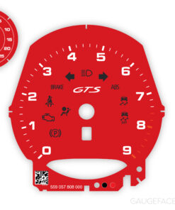 Custom Bundle: Porsche 981 GTS Gauge Face Tachometer - Sport Chrono - Guards Red