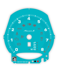 Custom order: Porsche Macan S Gauge Face Tachometer - Miami Blue
