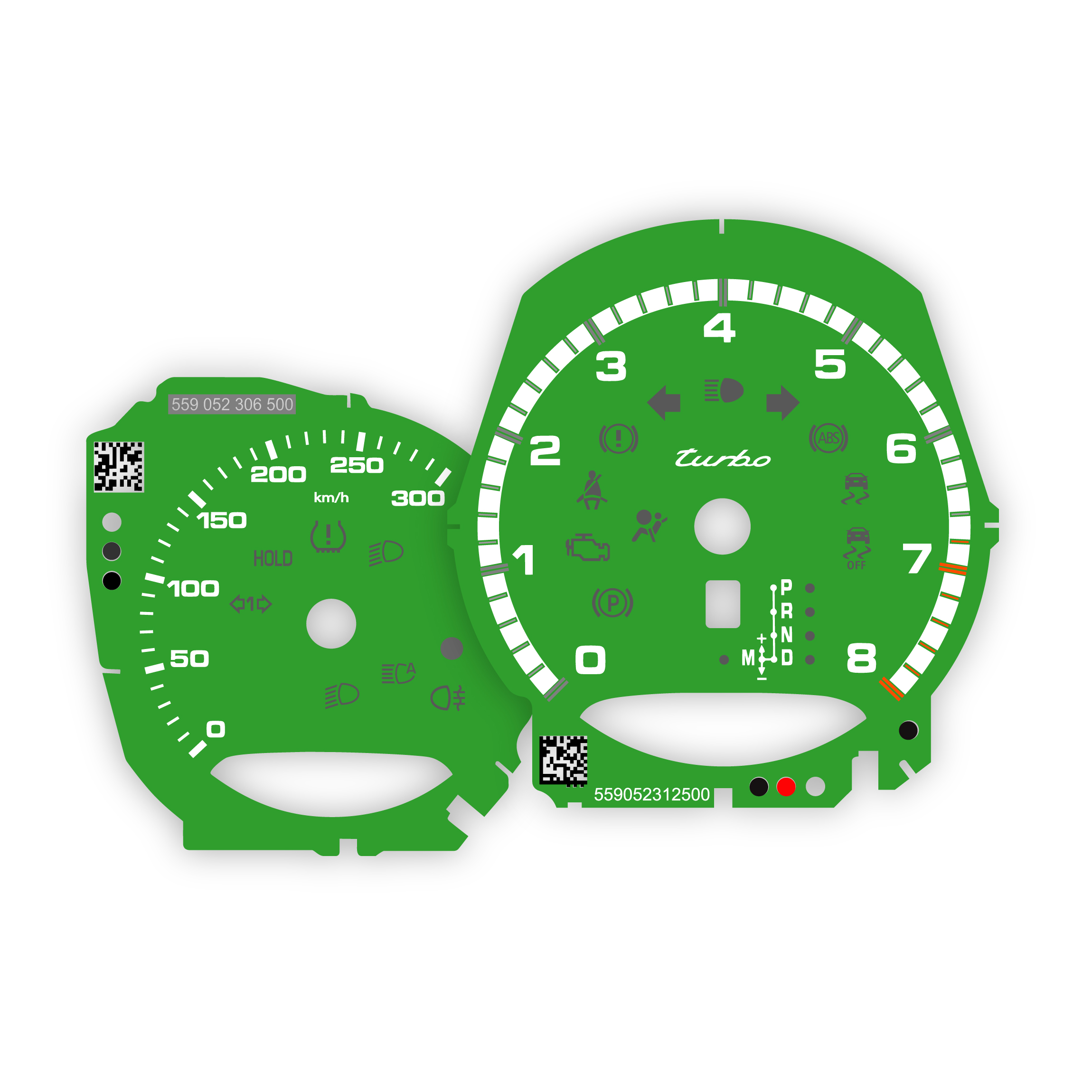 Porsche-Macan-Turbo-gaugefaces-fullset-Python-Green-EU