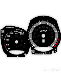 For Porsche 718 / 981 Cayman GT4: Gauge Faces - OPTIONS - Black / White Pinstripe