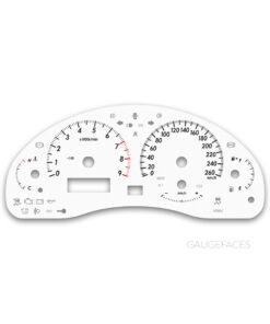 Subaru Outback BL / BP (2003-2009) – Gauge Faces – 9000 RPM – White
