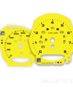 Custom Order: For Porsche (981 / 718) Boxster & Cayman: Gauge Faces – EU – MT – Racing Yellow