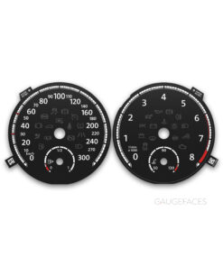 Volkswagen Scirocco MK3 (2008–2014) – Gauge Faces – Black