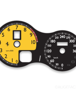 Ferrari F360 F430 (Type F131) Gauge Face – Black / Yellow – EU