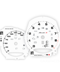 Custom Order: For Porsche 981 Boxster S: Gauge Faces – White – AT – US