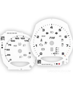 AD: For Porsche 718 Cayman 2.0: Gauge Faces – US – AT – White – Custom Order