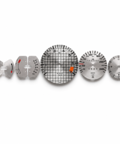 Metal Base: For Porsche 911 930 Turbo (1978-89) 3.3L: Gauge Faces Set - Raw Metal - Pepita Pattern