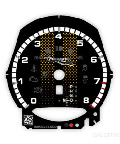 Custom order: 991.2 Turbo Gauge Face Tachometer - Black / Yellow