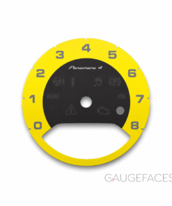 Custom Order: Porsche 971 Panamera 4 - Gauge Face Tachometer – Yellow / Black