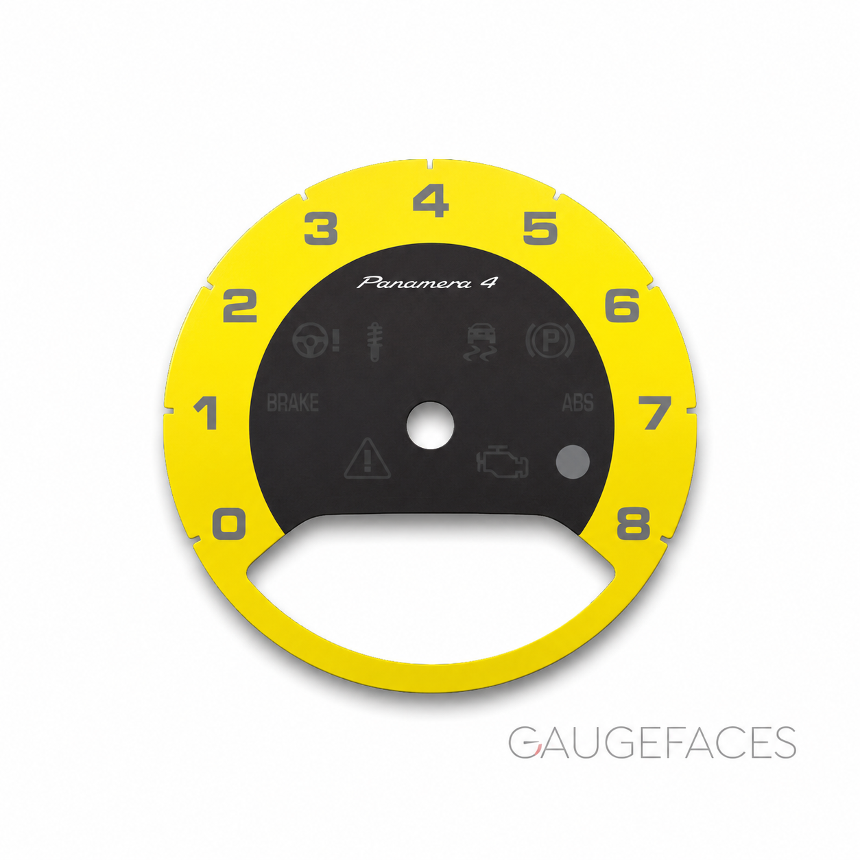 Porsche-Panamera-4-gauge-face-tachometer-yellow-black