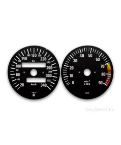 Lamborghini Diablo (1990-2001) - Gauge Faces - 340 km/h - 9000 RPM - EU - Black