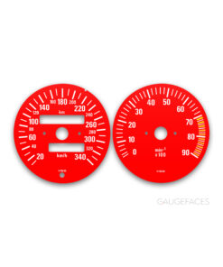 Lamborghini Diablo (1990-2001) - Gauge Faces - 340 km/h - 9000 RPM - EU - Red