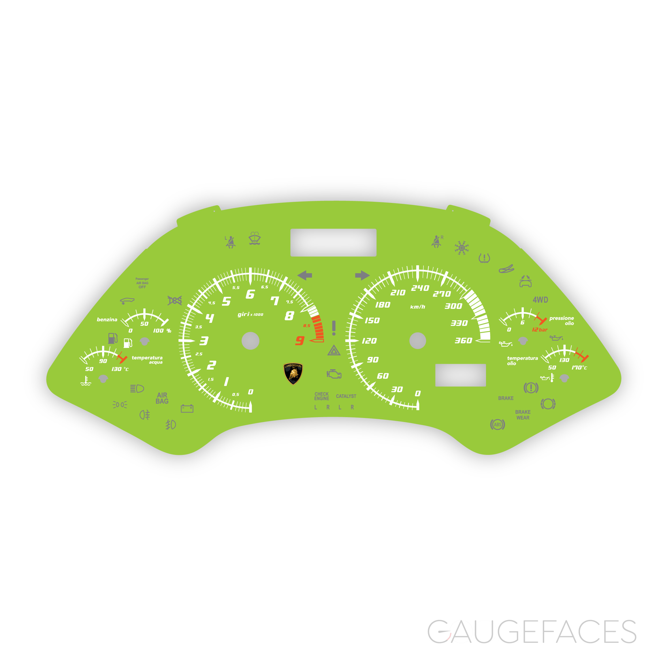 Lamborghini-Murcielago-LP640-gauge-face--kmh--acid-green