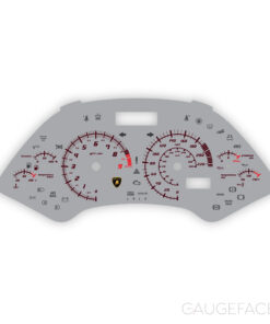 Lamborghini Murciélago Gauge Face - OPTIONS - Silver / Dark Red Numbers