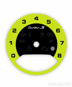 Custom Order: Porsche 971 Panamera Turbo S - Gauge Face Tachometer - US – Black / Acid Green