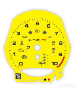 For Porsche 718 Cayman GT4RS MR: Gauge Face Tachometer - Racing Yellow
