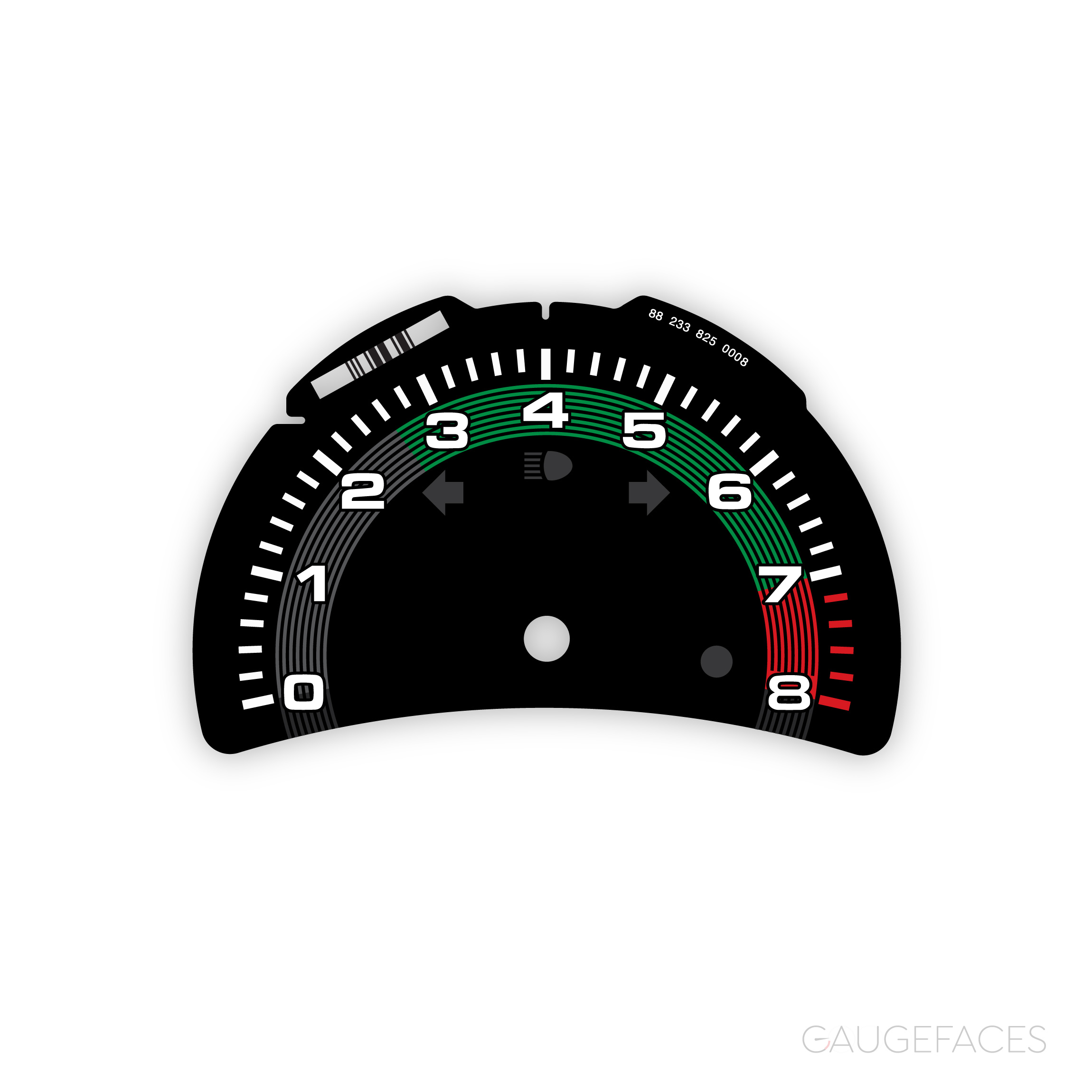 Porsche-911-996-986-gauge-face-tachometer---Black-with-Retro-Style-ring